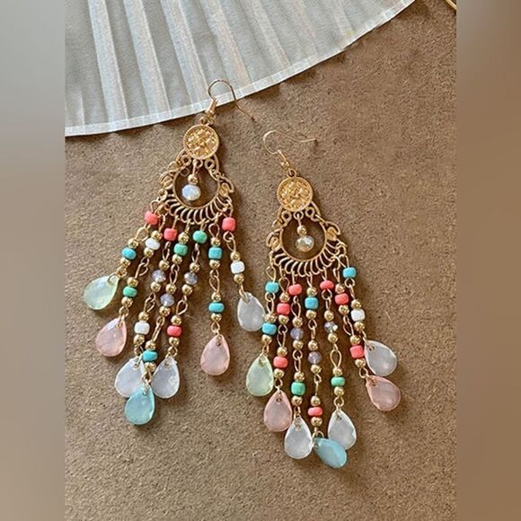 Crystal drop earrings N833 - Picture 1 of 4